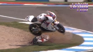 JONATHAN REA CRASH  WSB FREE PRACTISE 1 DONINGTON 2012 [upl. by Olivann]