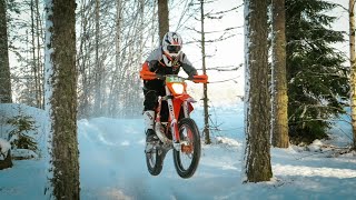 Beautiful winter day in Finland Enduro  4K [upl. by Nylirehs]