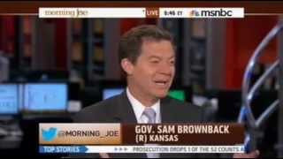 Kansas Gov Sam Brownback on MSNBCs Morning Joe [upl. by Jagir782]