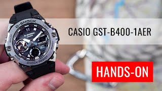 HANDSON Casio GShock GSteel GSTB4001AER Carbon Core Guard [upl. by Cottrell]