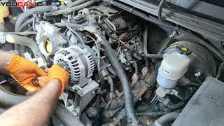 How to Replace Alternator on 20072013 Chevy Silverado amp GMC Sierra [upl. by Notsgnik]