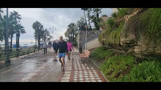 October 29th 2024 DANA in Benalmadena after two days of heavy rain Beach Walk Malaga Spain [upl. by Anastasius626]