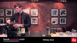 How to make a Whisky Sour bookcocktailcom  Cocktail Making Class [upl. by Ajoop836]