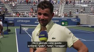 Grigor Dimitrov On Court Interview R32 WIN Super Tennis [upl. by Anihsat]