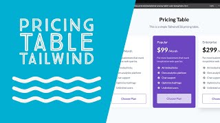 Building Pricing Tables with TailwindCSS [upl. by Gierc637]