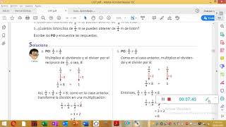 ESMATE SEXTO CLASE 15 DIVISION DE FRACCIONES ENTRE FRACCIONES UNITARIAS [upl. by Oinegue927]