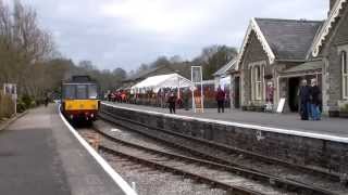 Avon Valley Railway Diesel Gala 2013 Class 107 DMU departs Bitton on 14th April 2013 [upl. by Gentes625]