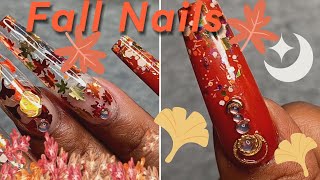 GelX Nails  Fall Design  Polygel Encapsulation🥰🍂 fallnails nailart subscribe [upl. by Elodie]