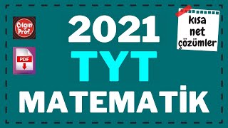 2021 TYT MATEMATİK PDF  2021 TYT Matematik Soru Çözümleri [upl. by Harlin]