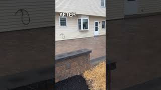 Backyard Patio and Fire Pit  Before and After construction backyarddesign patio [upl. by Komara]