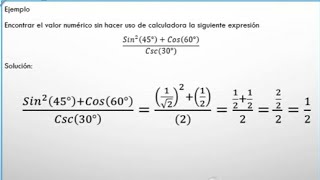 Ángulos notables ejemplos resueltos sin calculadora simplificar resolver [upl. by Bluefield499]