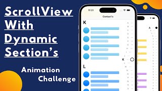 ScrollView With Dynamic Sections  Complex UI  Animation Challenge  Xcode 14  SwiftUI [upl. by Ahseem]