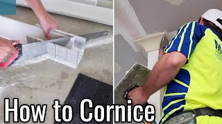 Drywall Plaster Coving Cornice to Cover Big Gap in Ceiling Crown Molding [upl. by Mureil939]