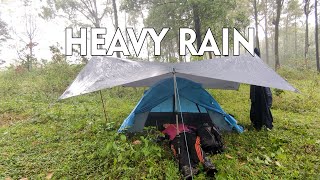 SETTING UP A TENT IN THE MIDDLE OF A RAINSTORM AND COOKING NUGGETS  ASMR [upl. by Conrad]