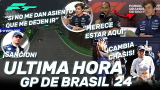 ¡¡ULTIMA HORA GP de BRASIL COLAPINTO PRESIONA a WILLIAMS SANCION VERSTAPPEN CHECO CAMBIA CHASIS… [upl. by Malkah]