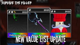 🔪NOCTIS RAISED New Value List Update📈  Survive the killer [upl. by Hubey]