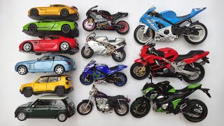 Diecast Metal Scale Color Model Cars amp Bikes Ducati Suzuki Honda Kawasaki Jeep Mini Cooper 171 [upl. by Drofliw]