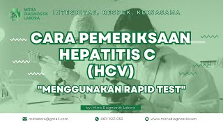 BAGAIMANA CARA PEMERIKSAAN HEPATITIS C HCV MENGGUNAKAN RAPID TEST CASSETE DENGAN MUDAH [upl. by Autrey]