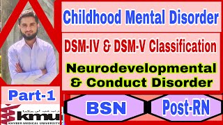 Childhood Mental Disorders MHNPart1 DSMV amp DSMIV Classification amp DisordersBSNPostRN [upl. by Pronty]