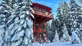 Arctic Retreat Winter Camping Wonderland in a Fire Lookout [upl. by Elrahc]