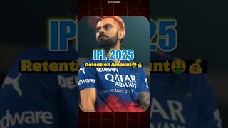 IPL 2025 Retention Amount  IPL Retention  IPL 2025  Retention Money  cricket ipl ipl2025 [upl. by Ariahay678]