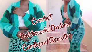 Crochet PatchworkOmbre CardiganSweater [upl. by Eenobe]