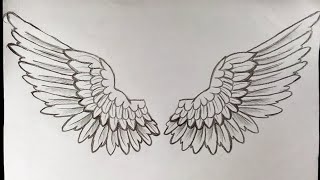 How To Draw Angel Wings Easy For Beginners [upl. by Vidal]