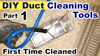 DIY Air Duct Cleaning Tools part 1  How I Cleaned Air Ducts using DIY Equipment 40 year old house [upl. by Angid551]