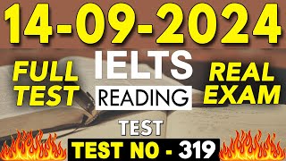 IELTS Reading Test 2024 with Answers  14092024  Test No  319 [upl. by Neellek]