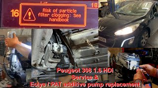 Peugeot 308 16 HDi Service and EolysPat fluid pump replacement [upl. by Clarice]