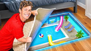 I Built a SECRET Pool in My Room [upl. by Syd]