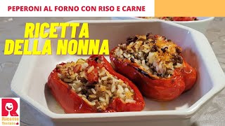 Peperoni al forno ripieni con riso e carne macinata Velocissimi e buonissimi 🫑 [upl. by Ehsom960]