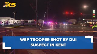 Washington State Patrol trooper shot by DUI suspect in Kent [upl. by Fantasia]