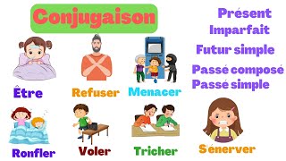 Conjugaison française simplifiée  Présent Passé Composé Imparfait Futur simple [upl. by Remington]