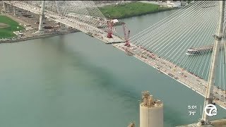 Final steps begin to connect Gordie Howe bridge with only 85 feet between sides [upl. by Anelad816]