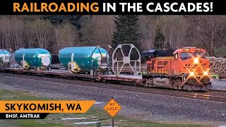 Skykomish Washington USA  Virtual Railfan LIVE [upl. by Gnouhk]