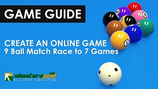 04  Create an Online Game Room  9 Ball Match Race to 7 Games  ShootersPool Game Guide [upl. by Darb]