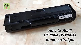 HP 106a black toner cartridge cleaning and refill [upl. by Apfelstadt875]