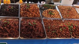 Taste Test of all the Bugs at a Thailand Market Taste Testing Thai Snacks amp Street Food [upl. by Nreval150]