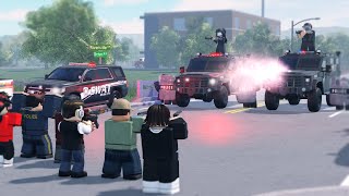 RIOT breaks out Officer HELD at GUNPOINT  Liberty County Roleplay Roblox [upl. by Ytteb]