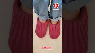 Sweater sleeves are transformed into floor shoes which are soft comfortable and warm [upl. by Ynohtnad]