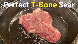 T Bone Steak Recipe  How to Perfectly Sear a Tbone in a cast iron Pan [upl. by Ibmat]