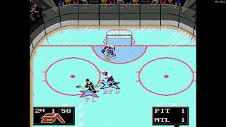 NHL 94 Sega Super Liga Playoff Round 3 G3  NewJerseyKiller PIT at Len the Lengend MON [upl. by Acinorahs]