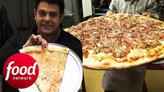 Adam Battles To Finish 30quot Big Pie In The Sky Pizza Challenge  Man v Food [upl. by Aivirt]