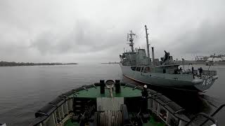 OVI tugboats work day in Riga Timelaps video [upl. by Akeimat]