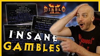 Many AMAZING and Rare Uniques Found While Gambling  Diablo 2 Resurrected [upl. by Emmott193]