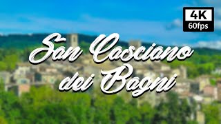 【4K】SAN CASCIANO dei BAGNI Walking Tour  captions guide [upl. by Kamillah]