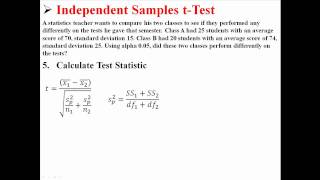 Independent Samples tTest [upl. by Cohberg]