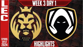 MDK vs TH Highlights  LEC Spring 2024 W3D1  MAD Lions KOI vs Team Heretics [upl. by Wittie]