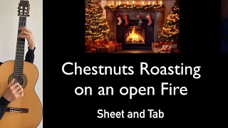 The Christmas Song Chestnuts roasting on an open fire Guitar arrangement Tutorial sheet and Tab [upl. by Demott]